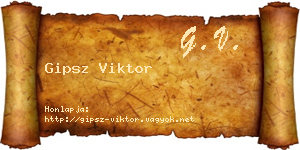 Gipsz Viktor névjegykártya